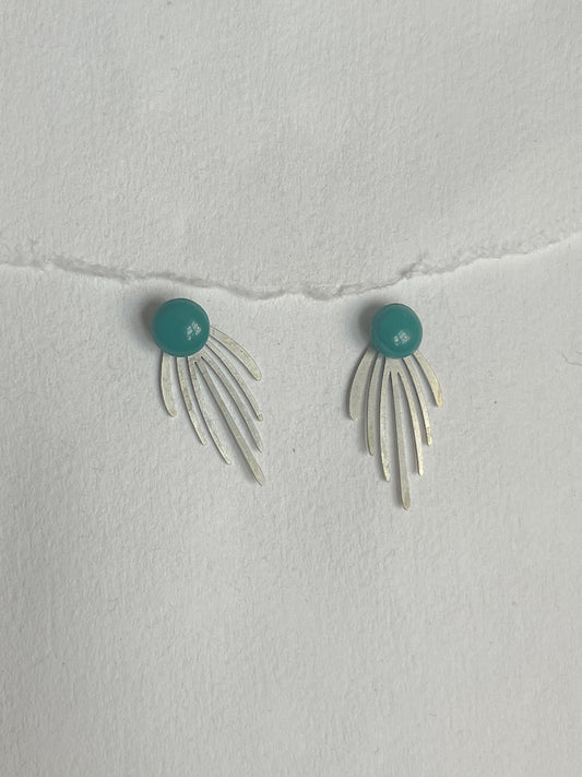 Grøn dot /// lang frynse stål