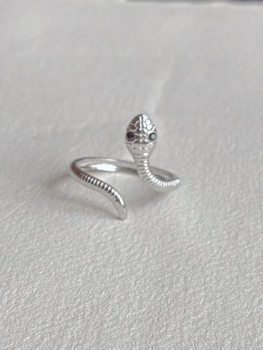 Vandfast ring i kirurgisk stål med slange fra Winther Design