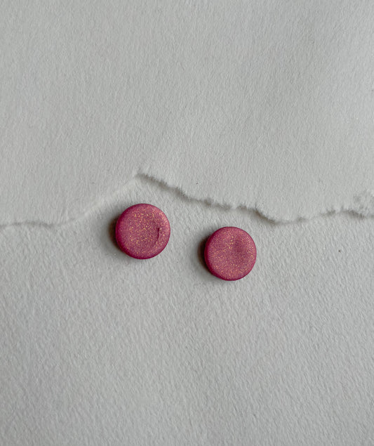 DOTS ørestikker // Metallic glitter rosa 12 mm