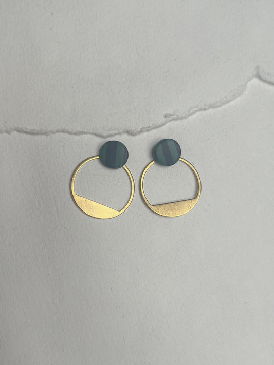 Stribet Petroleum - blå dot /// messing