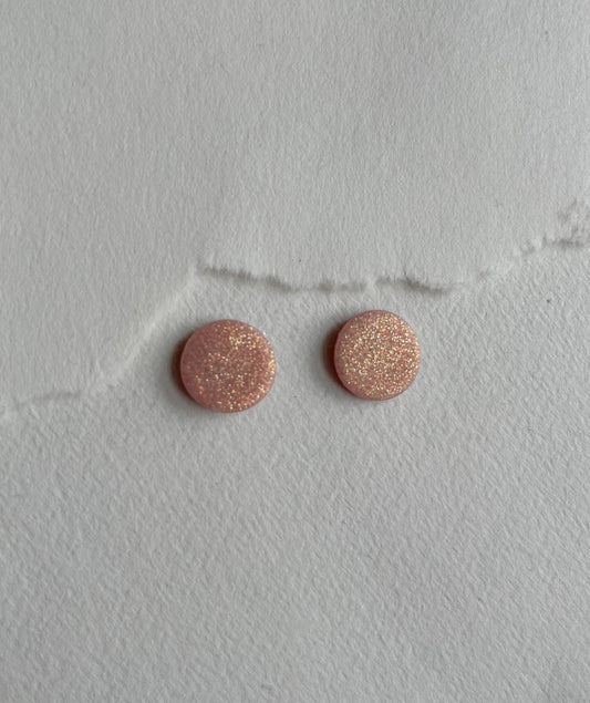 DOTS ørestikker // Rosa glimmer 12 mm