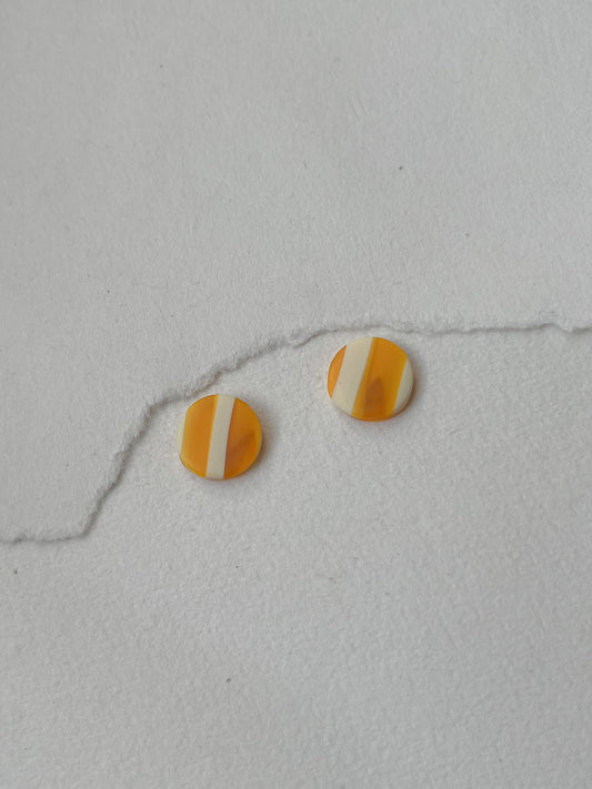 DOTS ørestikker // gul - hvid