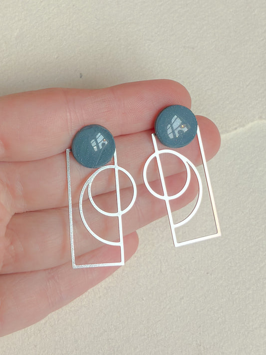 Grå-blå dot /// stål bagstykke