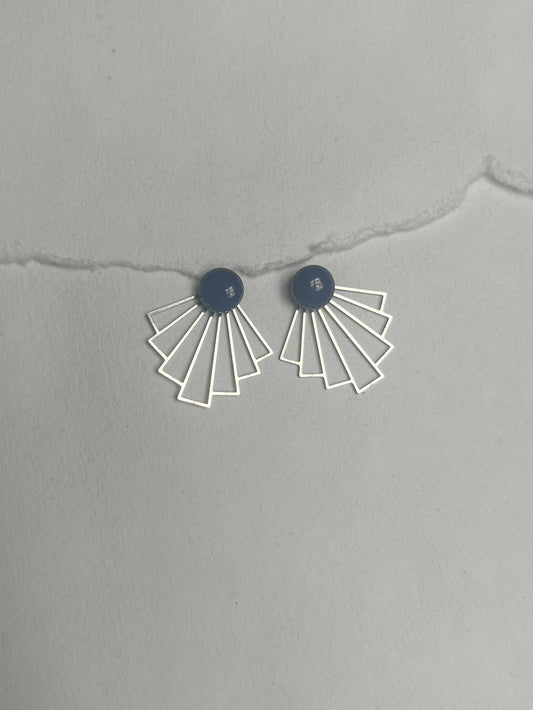 Navy blå dot /// wavey stål