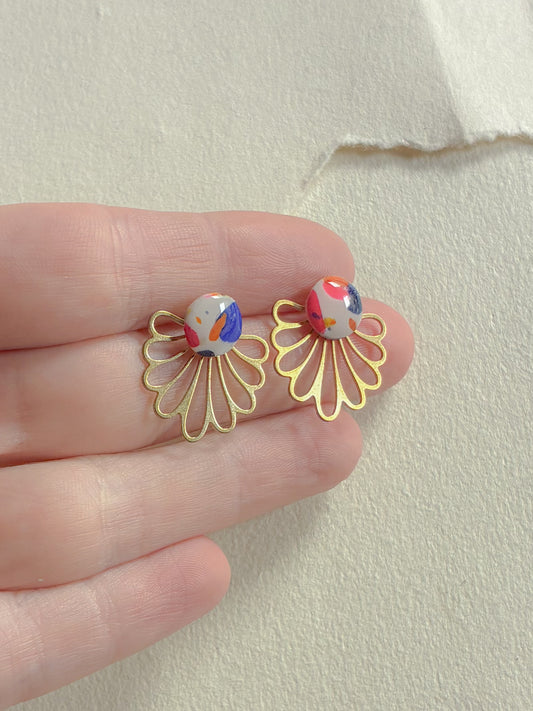 Unika dot /// floral bagstykke