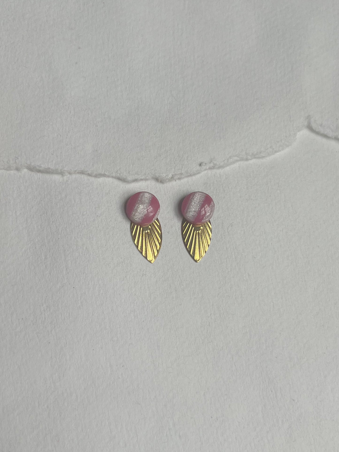 Lyserød stribet dot /// mini messing