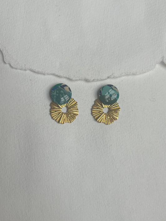 Grøn mix dot /// tekstureret messing