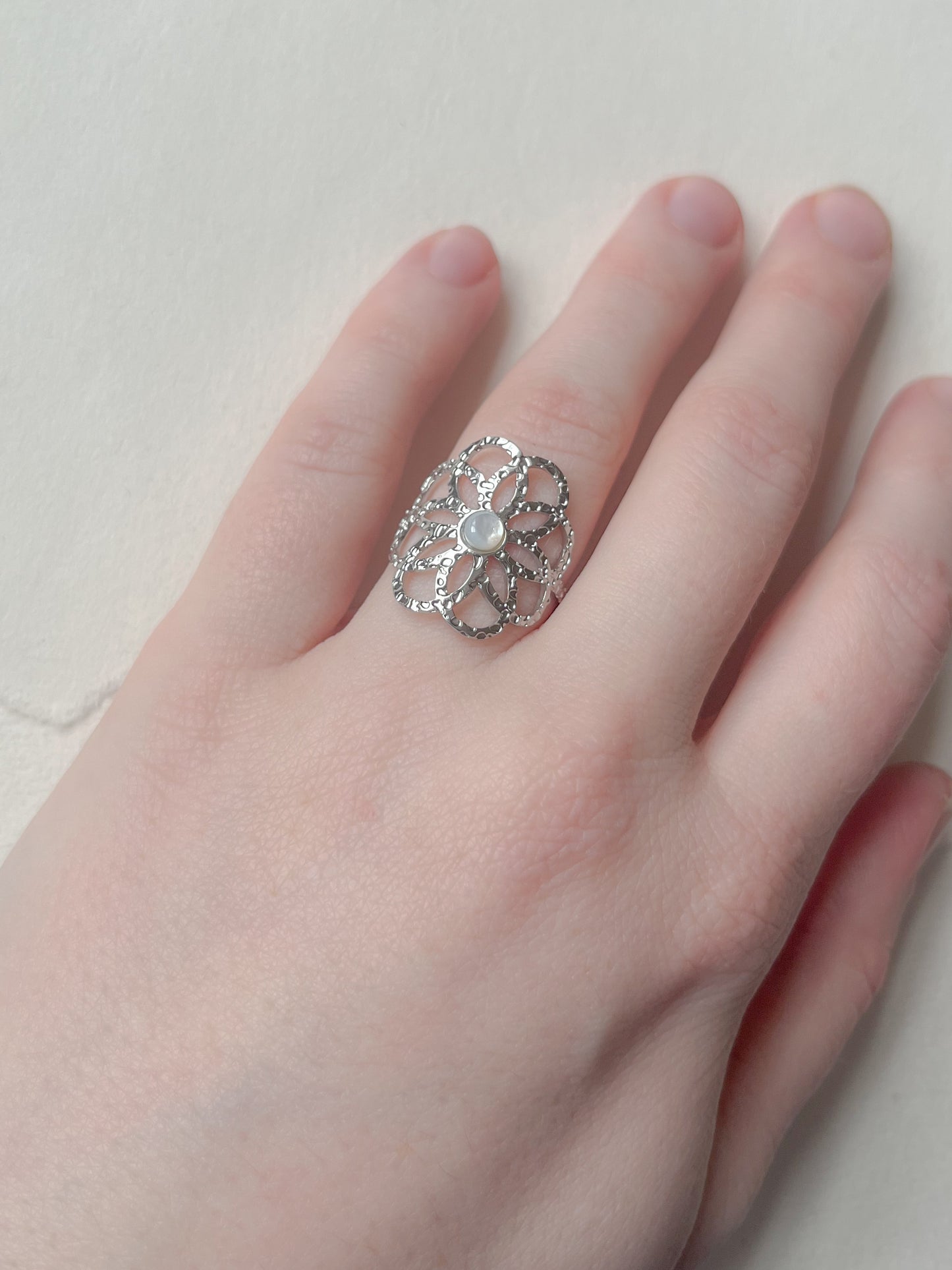 Vandfast ring // steel mandela