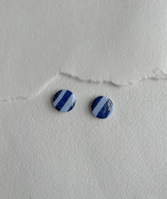 DOTS ørestikker // blå striber 12 mm
