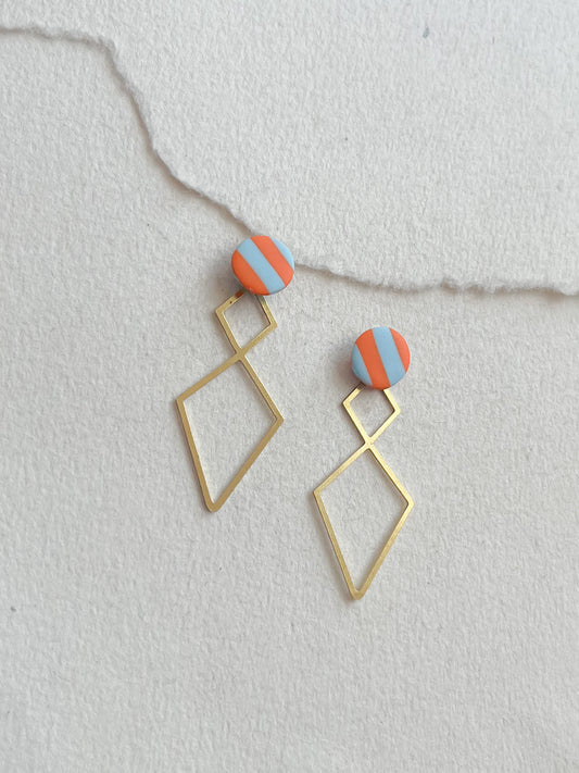 Orange - lyseblå dot /// Tivoli bagstykke