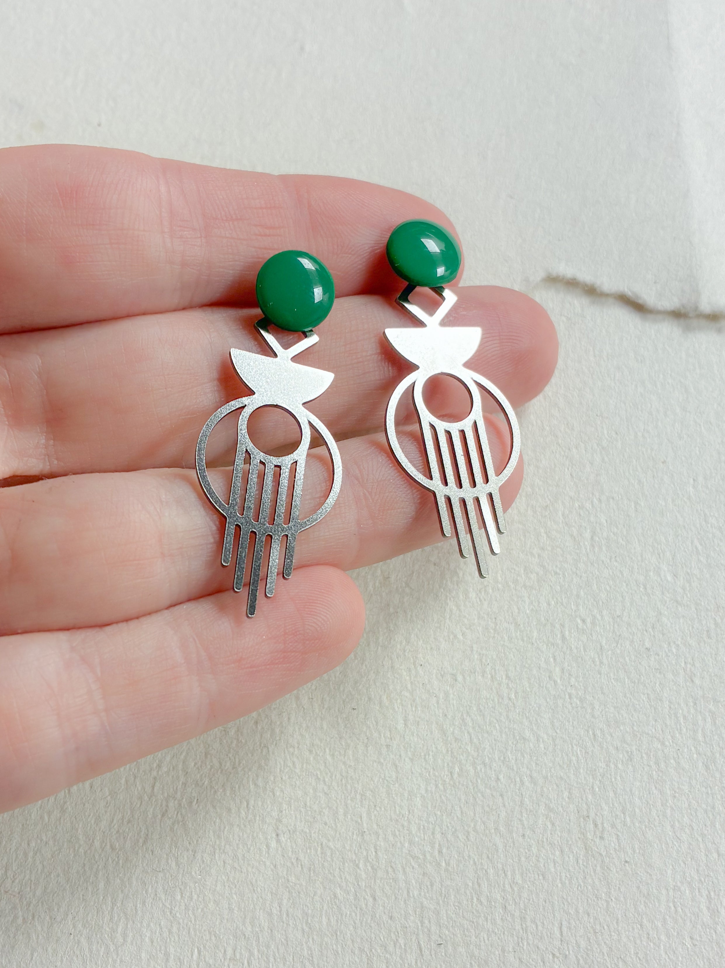 Grøn dot /// stål bagstykke