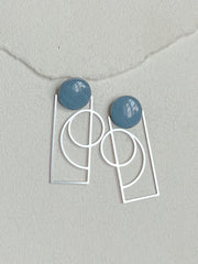 Grå-blå dot /// stål bagstykke