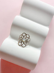 Ring // sne blomst stål