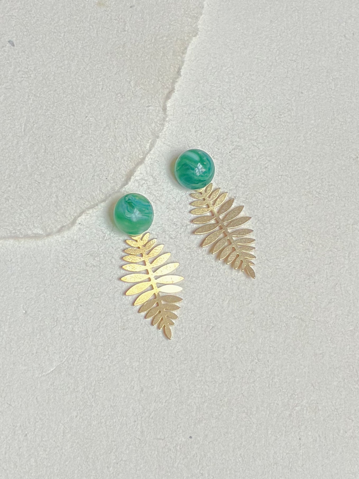 Grøn dot /// blad bagstykke