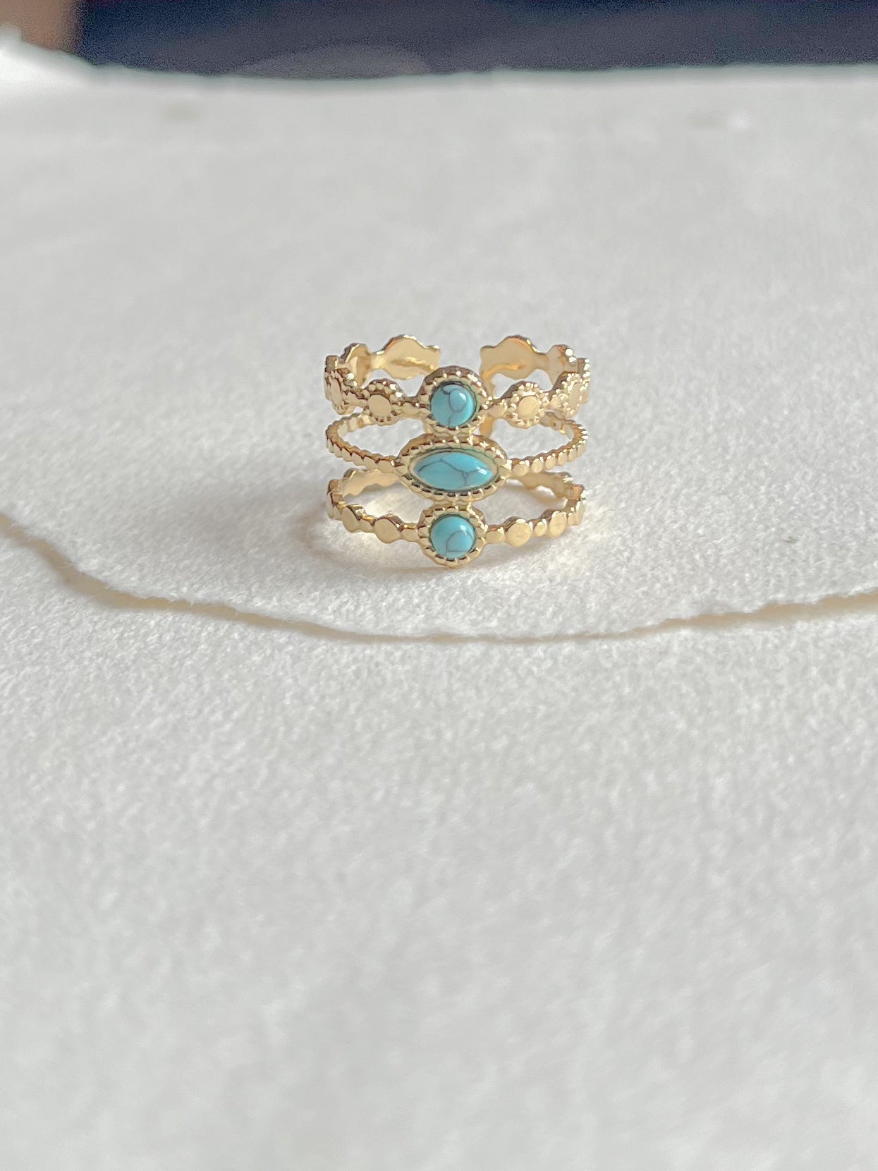 Ring // turkis på stribe