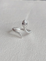 Vandfast ring i kirurgisk stål med slange fra Winther Design