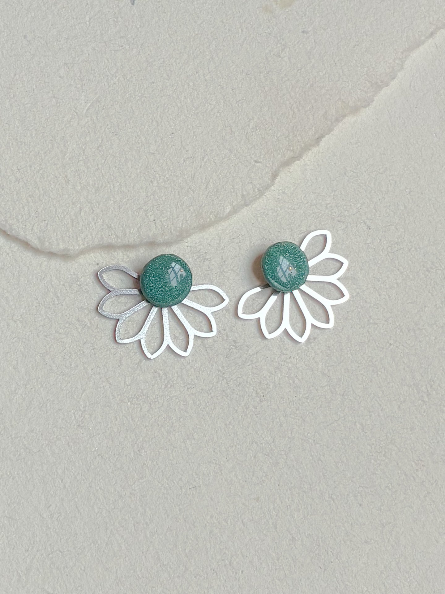 Grøn Dot /// blomst stål bagstykke