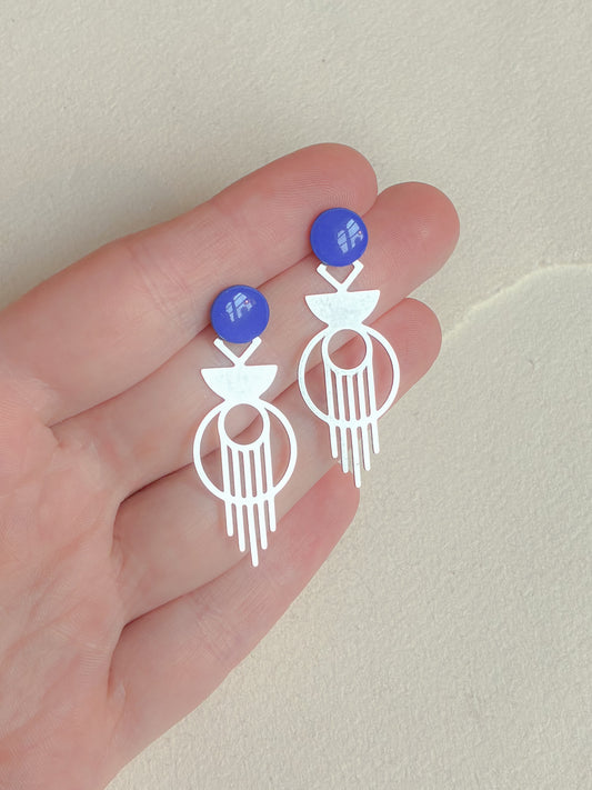 Kongeblå dot /// stål bagstykke