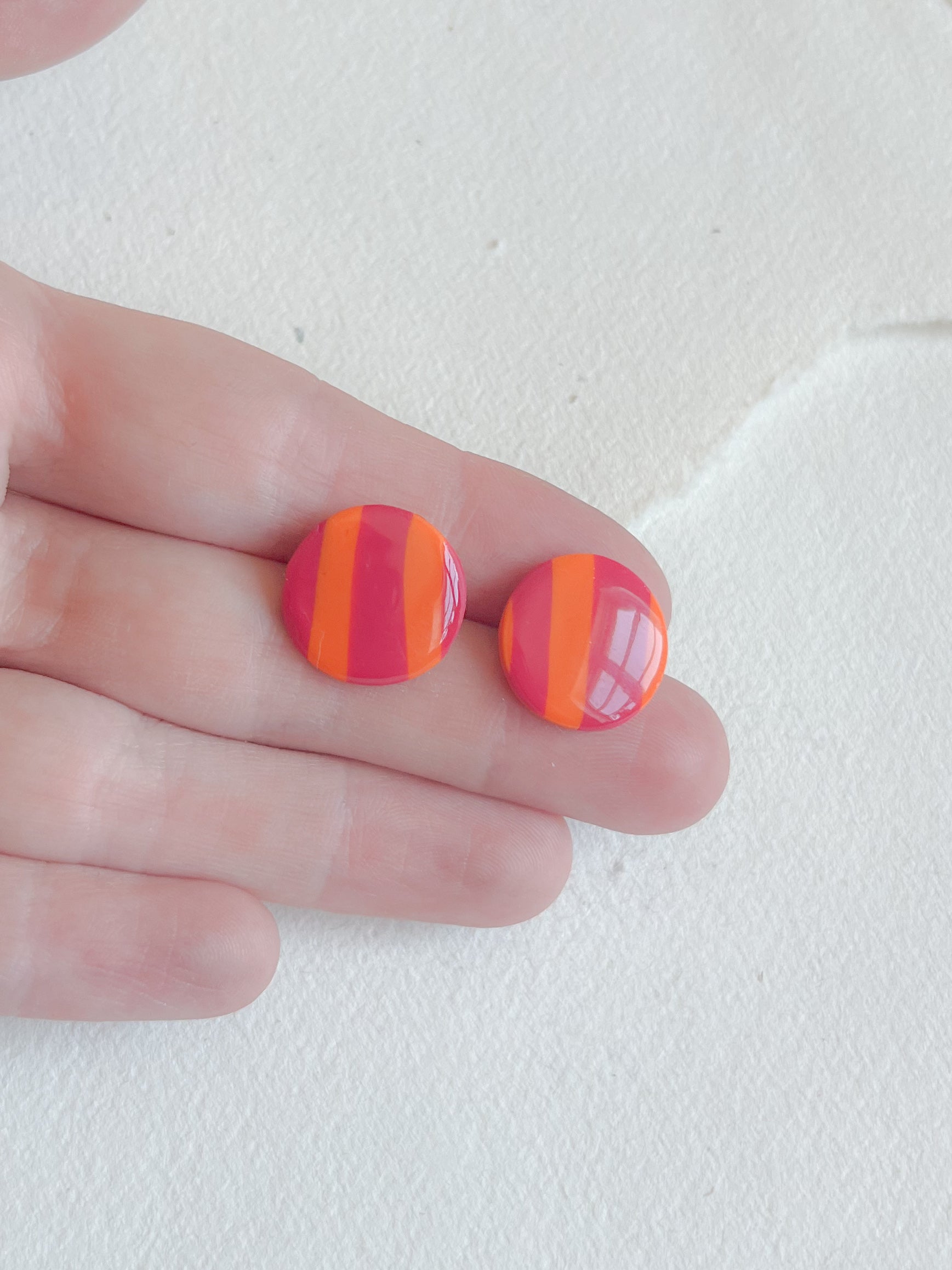 DOTS oversize 18mm// pink - orange