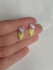 Lyserød stribet dot /// mini messing