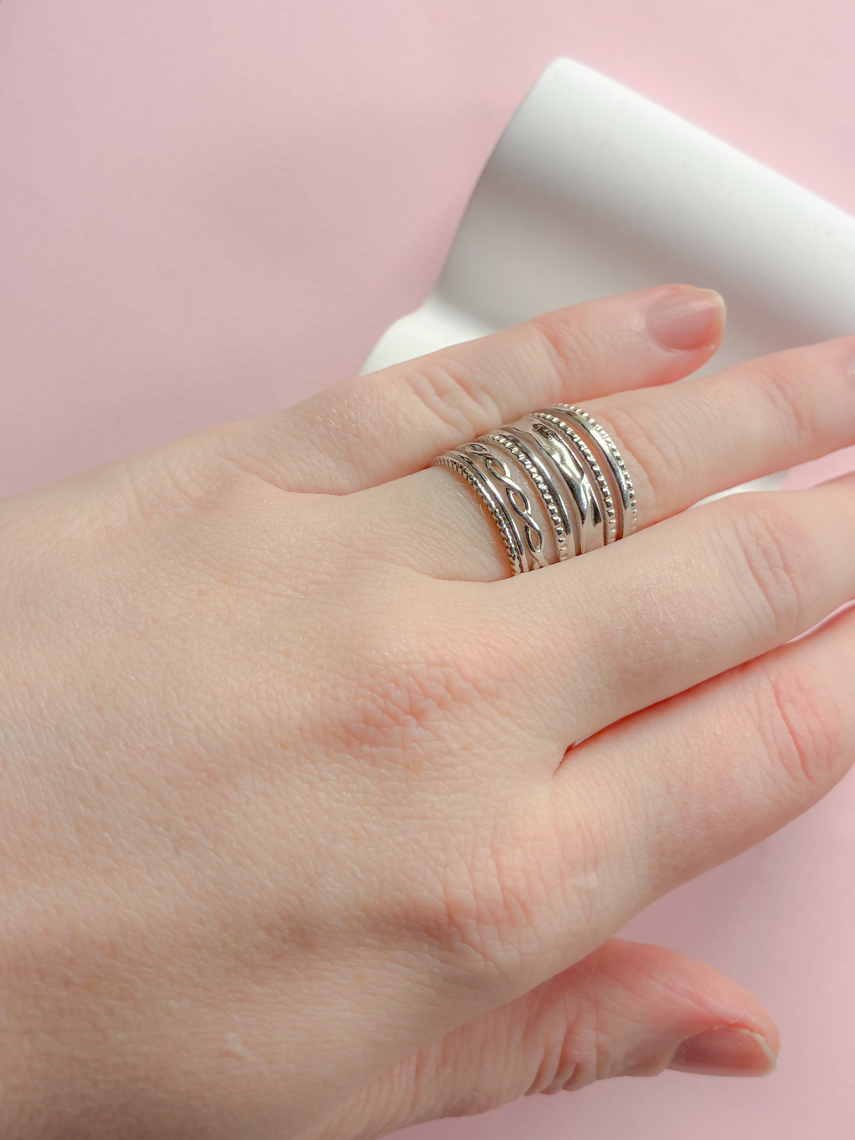 Ring // layered statement stål