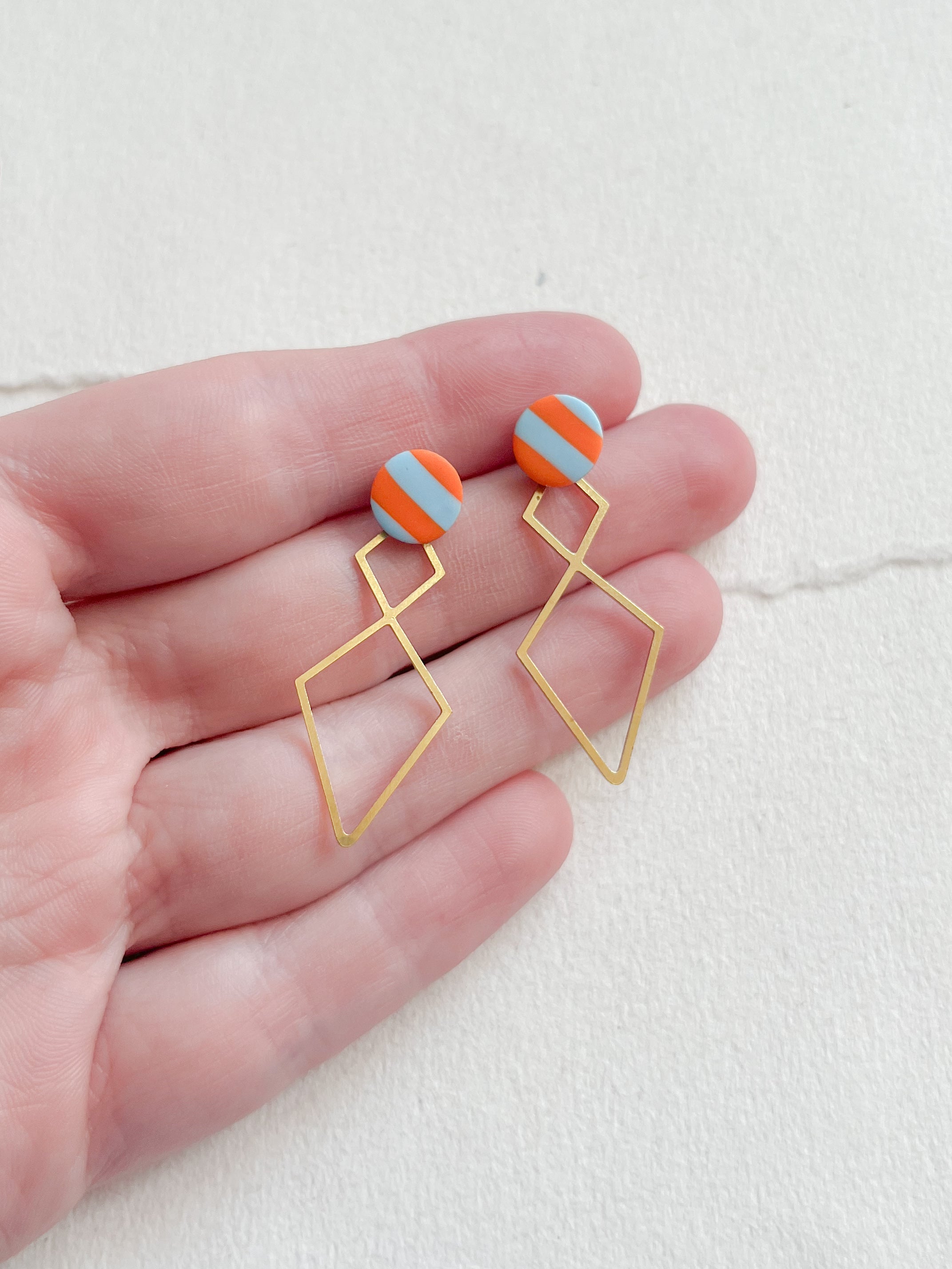 Orange - lyseblå dot /// Tivoli bagstykke