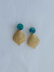 Mørk grøn dot // messing