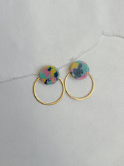 Turkis/pink/gul mix dot /// messing