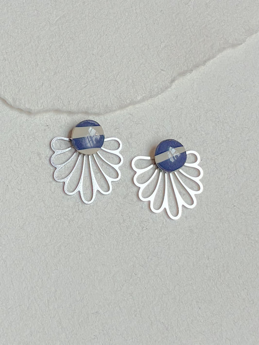 Stribet dot /// floral stål bagstykke