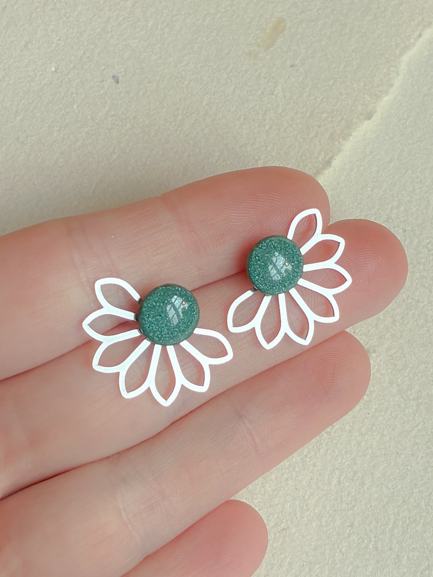 Grøn Dot /// blomst stål bagstykke