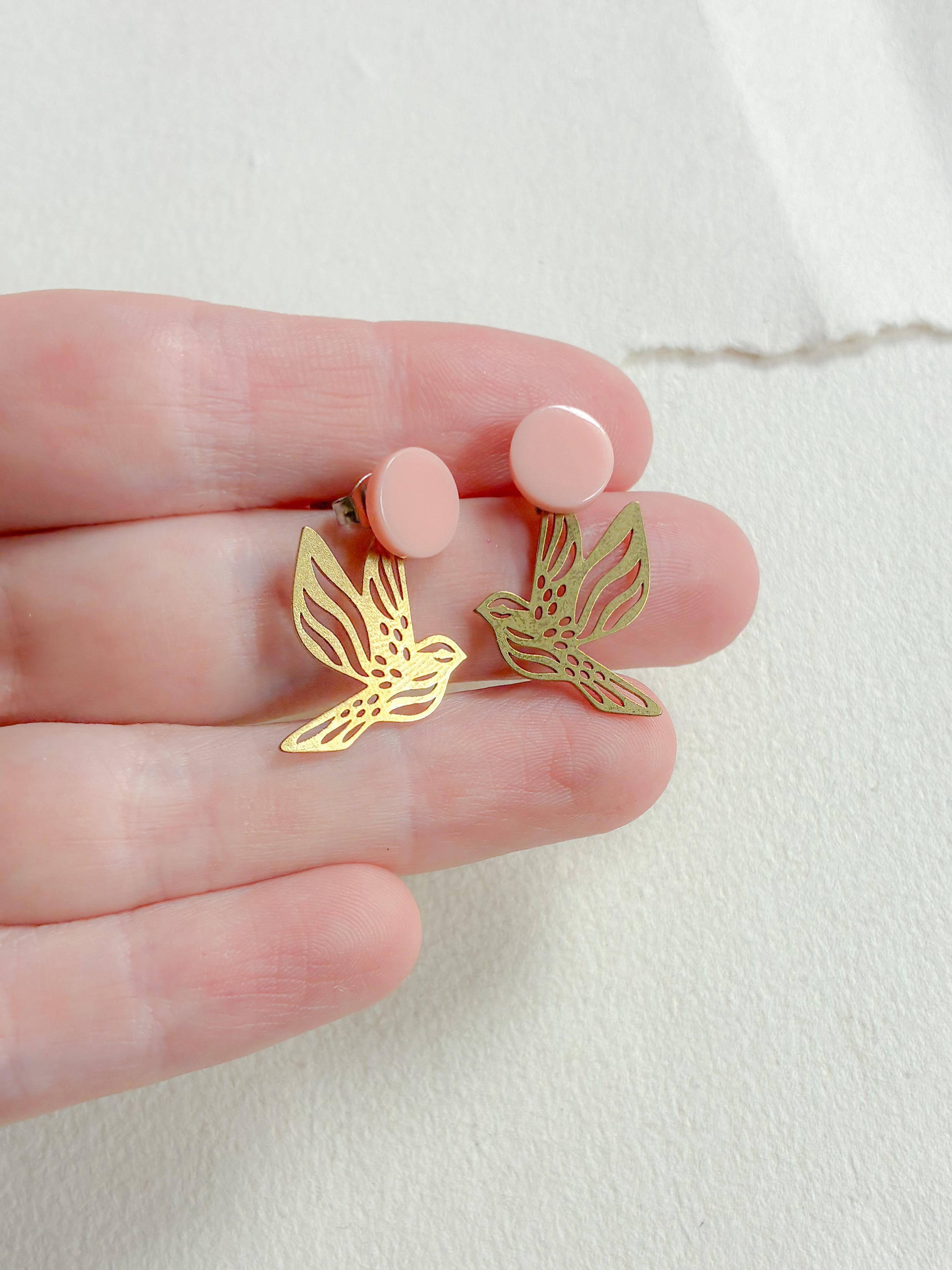 Lyserød dot /// fugle bagstykke