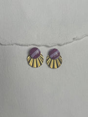 Stribet lilla dot /// messing