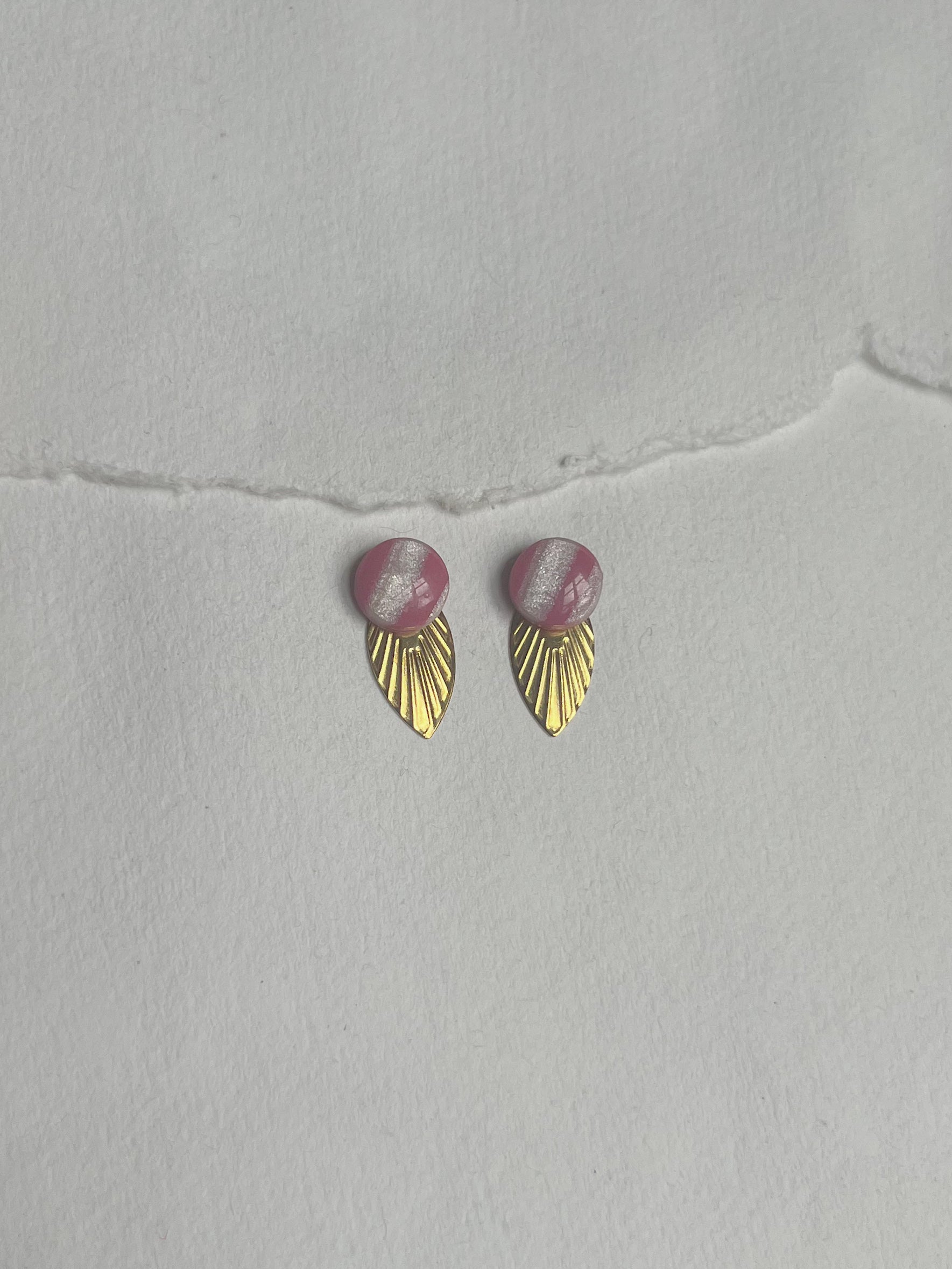 Lyserød stribet dot /// mini messing