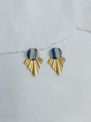 Stribet navy-lys dot /// messing