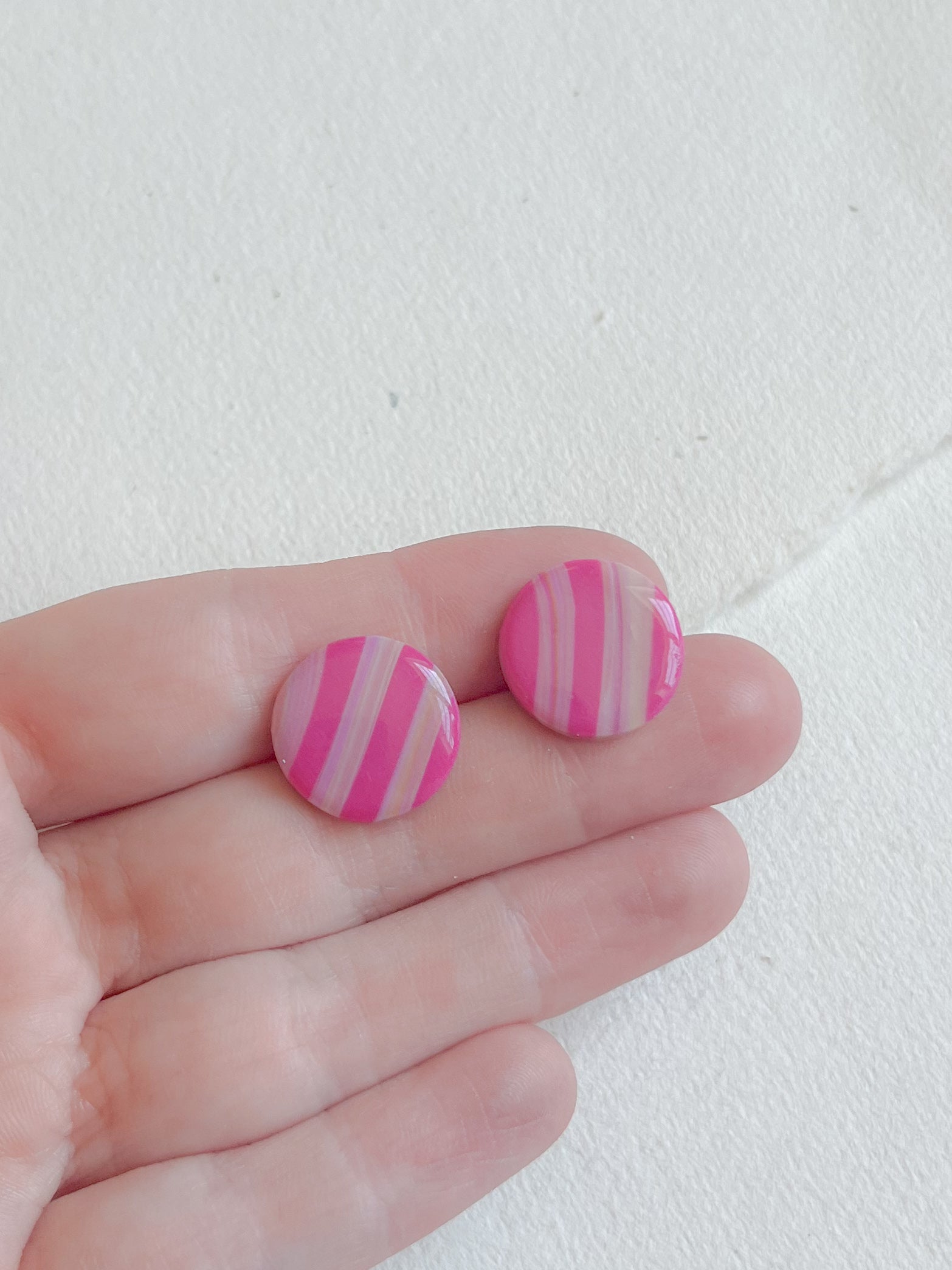DOTS oversize 18mm// pink og lyserød