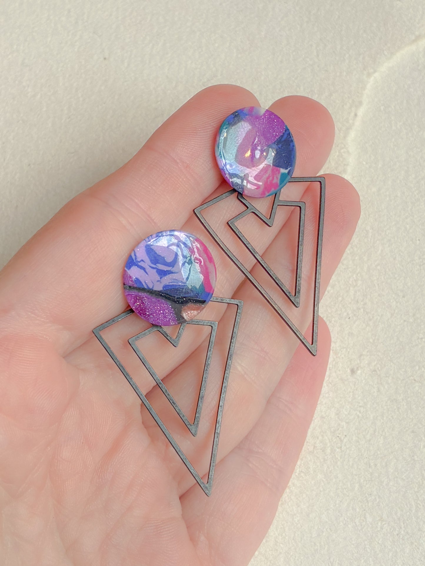 Oversize mix dot /// sort stål bagstykke