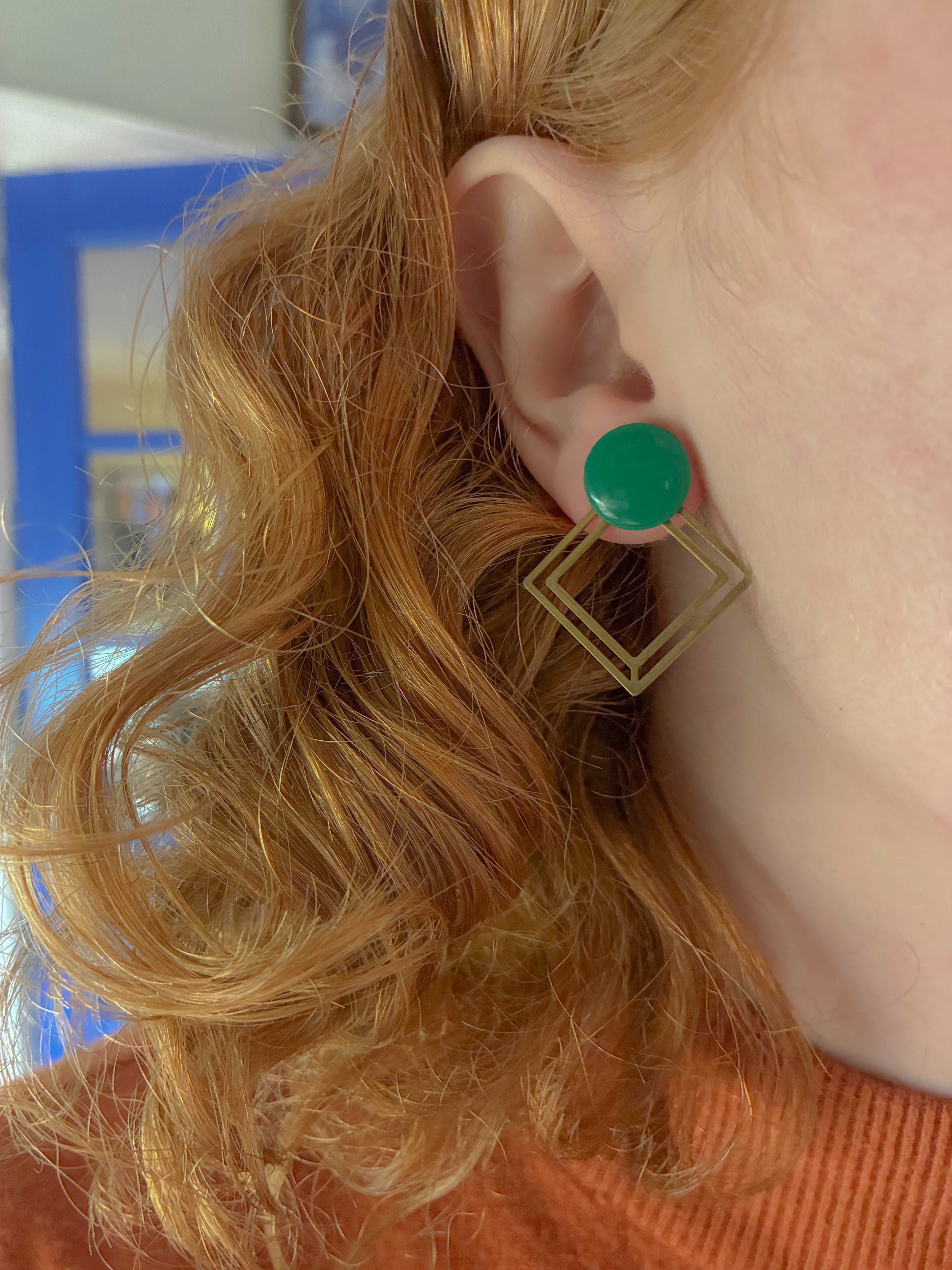 Grøn dot /// firkant bagstykke