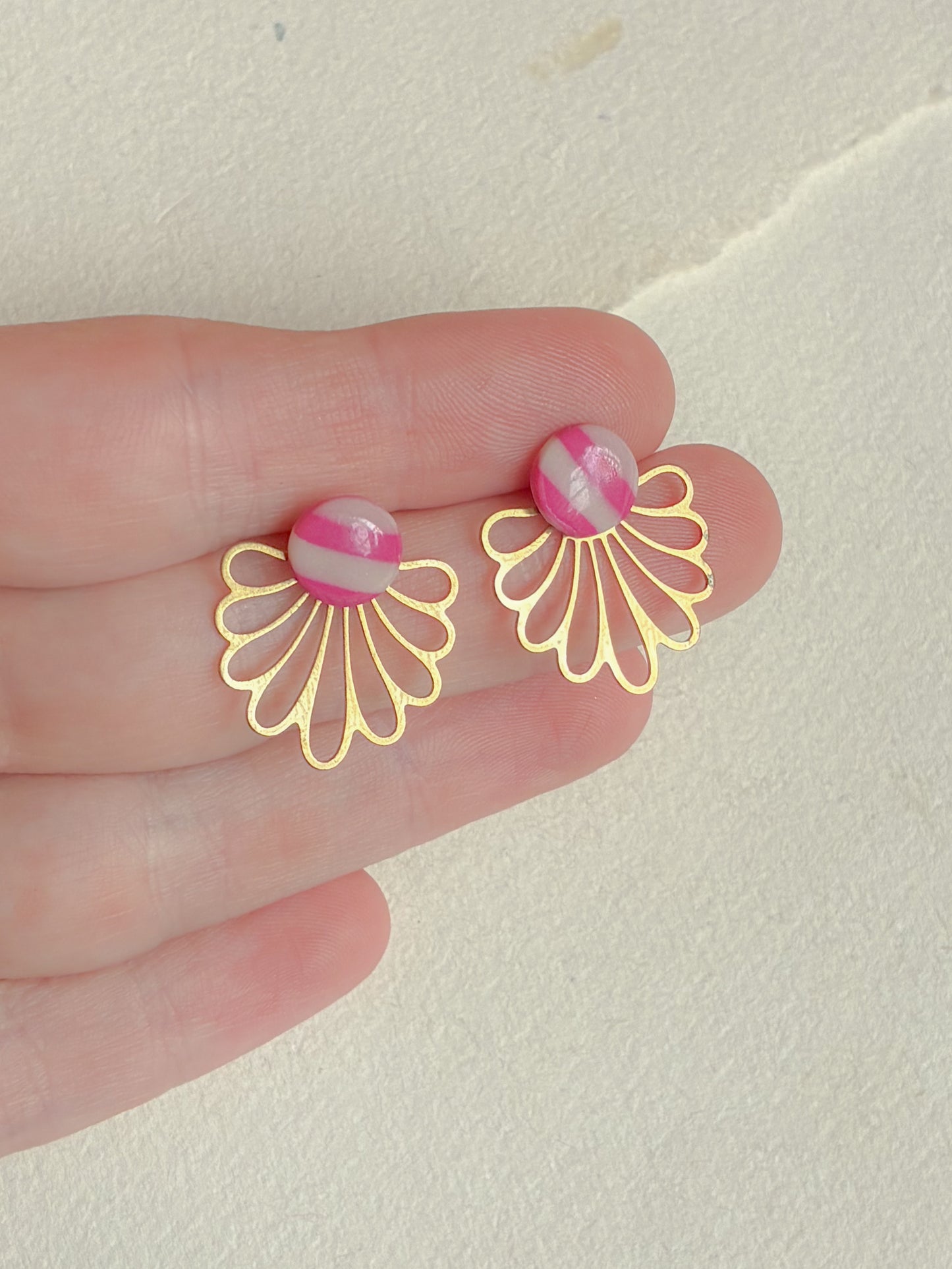 Stribet dot /// floral bagstykke