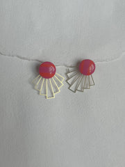 Stribet pink-orange dot /// wavey messing