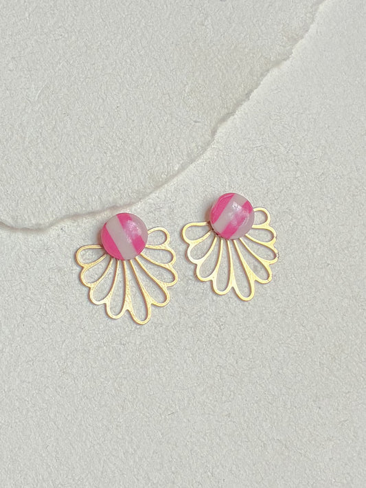 Stribet dot /// floral bagstykke