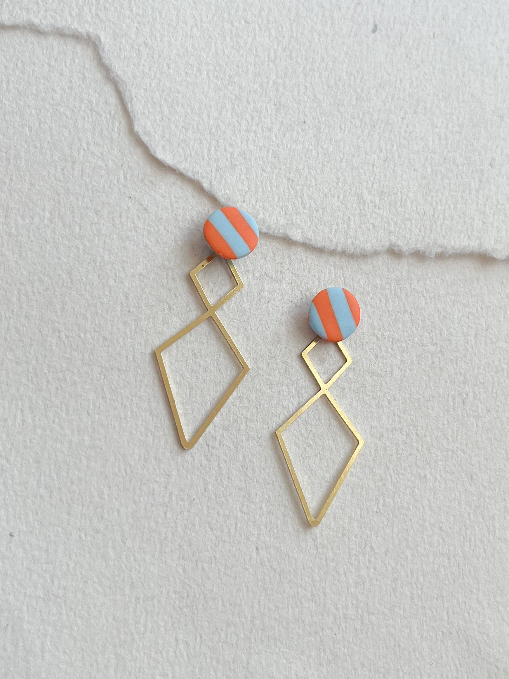 Orange - lyseblå dot /// Tivoli bagstykke