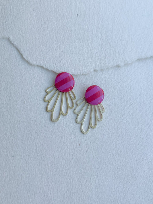 Stribet dot pink - rød /// messing